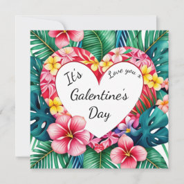 Gelukkige Galentine's Day Hawaiian Heart Feestdagenkaart