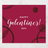 Gelukkige Galentines, Rode Wijn Champagne Label Sparkling Wijnetiket (Enkel label)