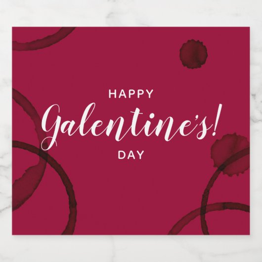 Gelukkige Galentines, Rode Wijn Champagne Label Sparkling Wijnetiket (Enkel label)