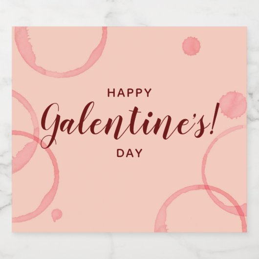 Gelukkige Galentines, Roze Mousserende Champagne L Sparkling Wijnetiket (Enkel label)