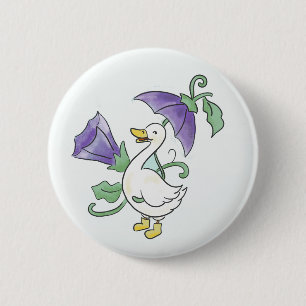 Gelukkige Gans in Regenlaarzen! Ronde Button 5,7 Cm