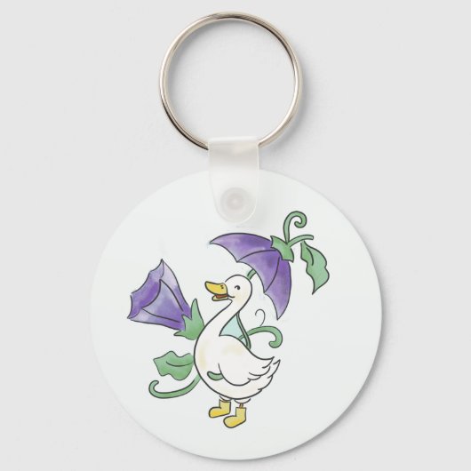 Gelukkige Gans in Regenlaarzen! Sleutelhanger (Voorkant)