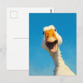 Gelukkige Gans Onder Blauwe Lucht Briefkaart (Voorkant / Achterkant)