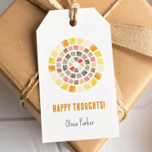 Gelukkige gedachten met waterverf cirkel