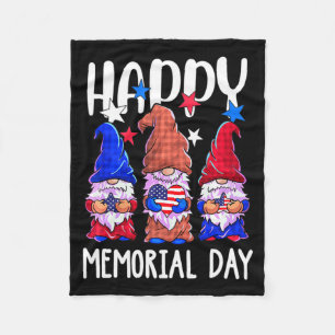 Gelukkige gedenkdag kabouter usa vlag amerikaanse fleece deken
