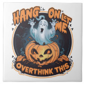 Gelukkige geest van een pompoen voor Halloween Tegeltje (Voorkant)