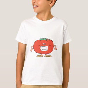 gelukkige gekke tomatencartoon t-shirt