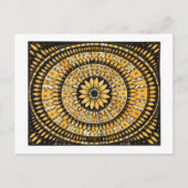 Gelukkige Gele Bloem Sunburst/Rosette Briefkaart (Voorkant)