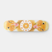 Gelukkige Gele Eend Skateboard Glimlach Grappig Gi (Horizontaal)