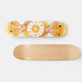 Gelukkige Gele Eend Skateboard Glimlach Grappig Gi (Horizontaal)