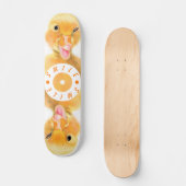 Gelukkige Gele Eend Skateboard Glimlach Grappig Gi (Voorkant)