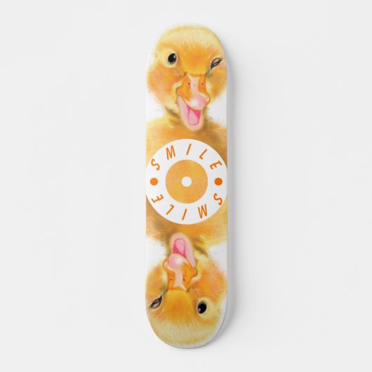 Gelukkige Gele Eend Skateboard Glimlach Grappig Gi (Voorkant)