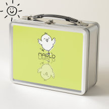 Gelukkige Gele Kuiken Reflectie Doodle Aangepaste