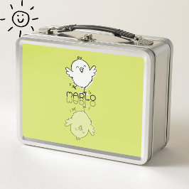Gelukkige Gele Kuiken Reflectie Doodle Aangepaste