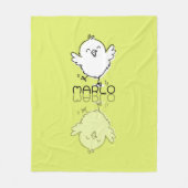 Gelukkige Gele Kuiken Reflectie Doodle Aangepaste Fleece Deken (Voorkant)