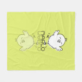 Gelukkige Gele Kuiken Reflectie Doodle Aangepaste Fleece Deken (Voorkant (Horizontaal))