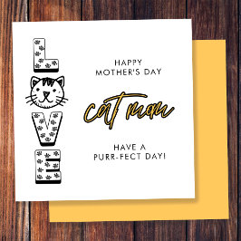Gelukkige Gele Moederdag Van De Kat Purrfect Kaart