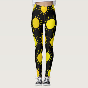Gelukkige Gele Zonneschijn Mode Leggings
