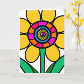 GELUKKIGE, GELUKKIGE, VREEDZAME VERJAARDAG! KAART (Gele Bloem)