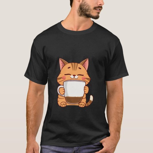 Gelukkige Gemberkat Knuffelende Koffiemok Vrede ✨� T-shirt (Voorkant)