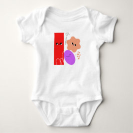 Gelukkige Geometrische Vormen Rood Romper