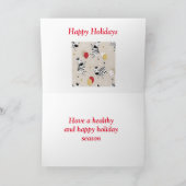 Gelukkige Gestreepte Kerstmis Kaart (Binnen)