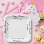 Gelukkige gezegende verjaardag! papieren bordje (Feest)