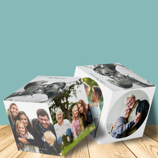 Gelukkige gezelfoto's Aangepaste vijf (5) fotokubu Kubus