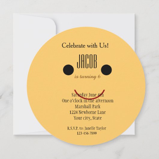 Gelukkige Gezicht Verjaardag Kaart (Achterkant)