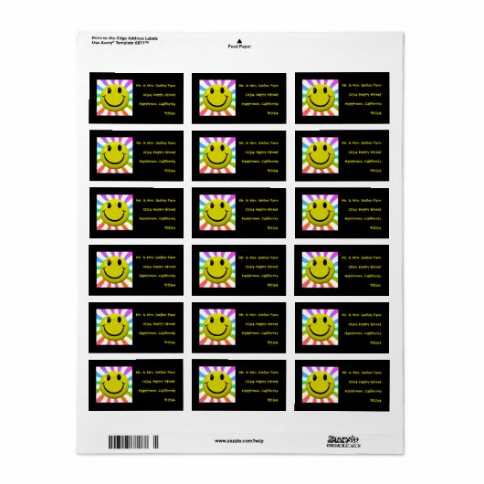 Gelukkige Gezichtsetiketten Etiket (Full Sheet)