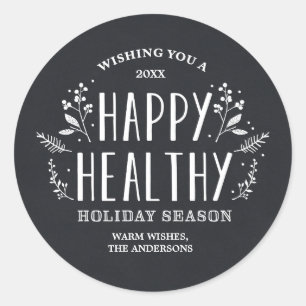 Gelukkige gezonde vakantie Cadeau Label Stickers