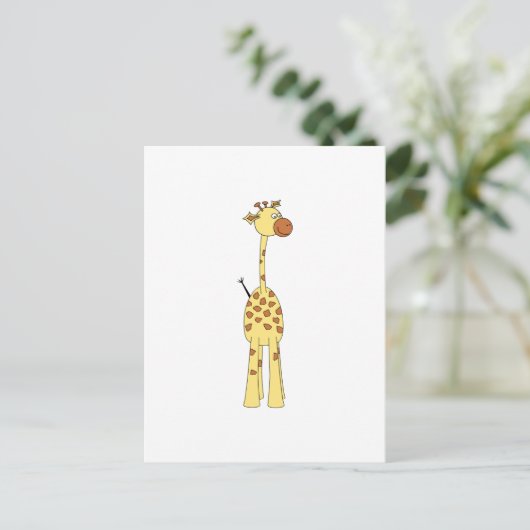 Gelukkige Giraffe. Cartoon Briefkaart (Staand voorkant)