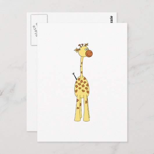 Gelukkige Giraffe. Cartoon Briefkaart (Voorkant / Achterkant)