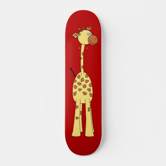 Gelukkige Giraffe. Cartoon Skateboard (Voorkant)