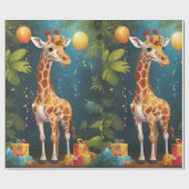 Gelukkige Giraffe met Geschenken | Inpakpapier (Vlak)