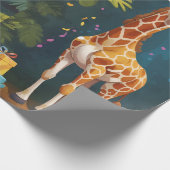Gelukkige Giraffe met Geschenken | Inpakpapier (Hoek)