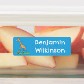 Gelukkige giraffe met vlinder cartoon gepersonalis labels (Aangebracht)