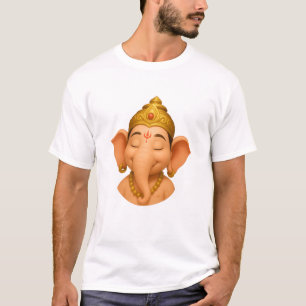 Gelukkige Glimlachende 3D Heer Ganesha T-shirt
