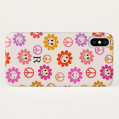 Gelukkige Glimlachende Bloemen met vredestekens Mo Case-Mate iPhone Case (Achterkant (horizontaal))