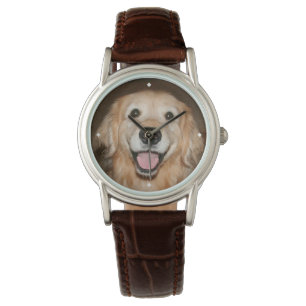 Gelukkige Glimlachende Gouden Retriever Hond Horloge