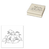 Gelukkige Glimlachende Kat Gezicht Pompoen Rubber  Rubberstempel (Gestempeld)