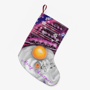 Gelukkige Gnome in Paarse Pet Kerstmis kous Kleine Kerstsok