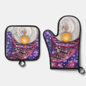 Gelukkige Gnome Kerstoven Mitt & Pot Holder Set (Voorkant)