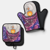 Gelukkige Gnome Kerstoven Mitt & Pot Holder Set (Voorkant / Achterkant)