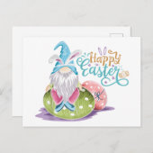 Gelukkige Gnome Pasen Briefkaart (Voorkant / Achterkant)