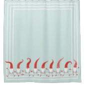 Gelukkige Gnomen Scandinavische Kerstmis Douchegordijn (Voorkant)