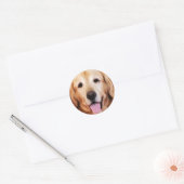 Gelukkige Golden Retriever! Ronde Sticker (Envelop)