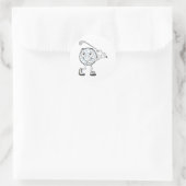 Gelukkige Golfbalspeler Ronde Sticker (Tas)