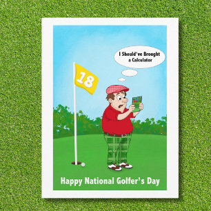 Gelukkige Golfers Dag Humor 10 april Briefkaart