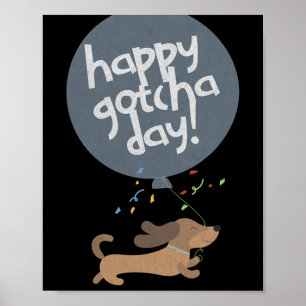 Gelukkige Gotcha-dag Hond Nieuwe Puppy Adoptieverj Poster